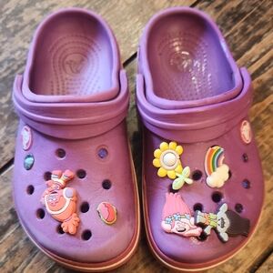 Kids Purple Crocs with Fun Charms